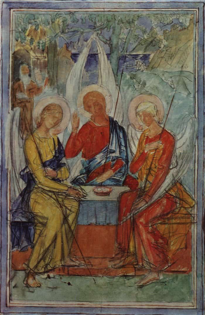 Троица. Эскиз для росписи на стекле. 1915